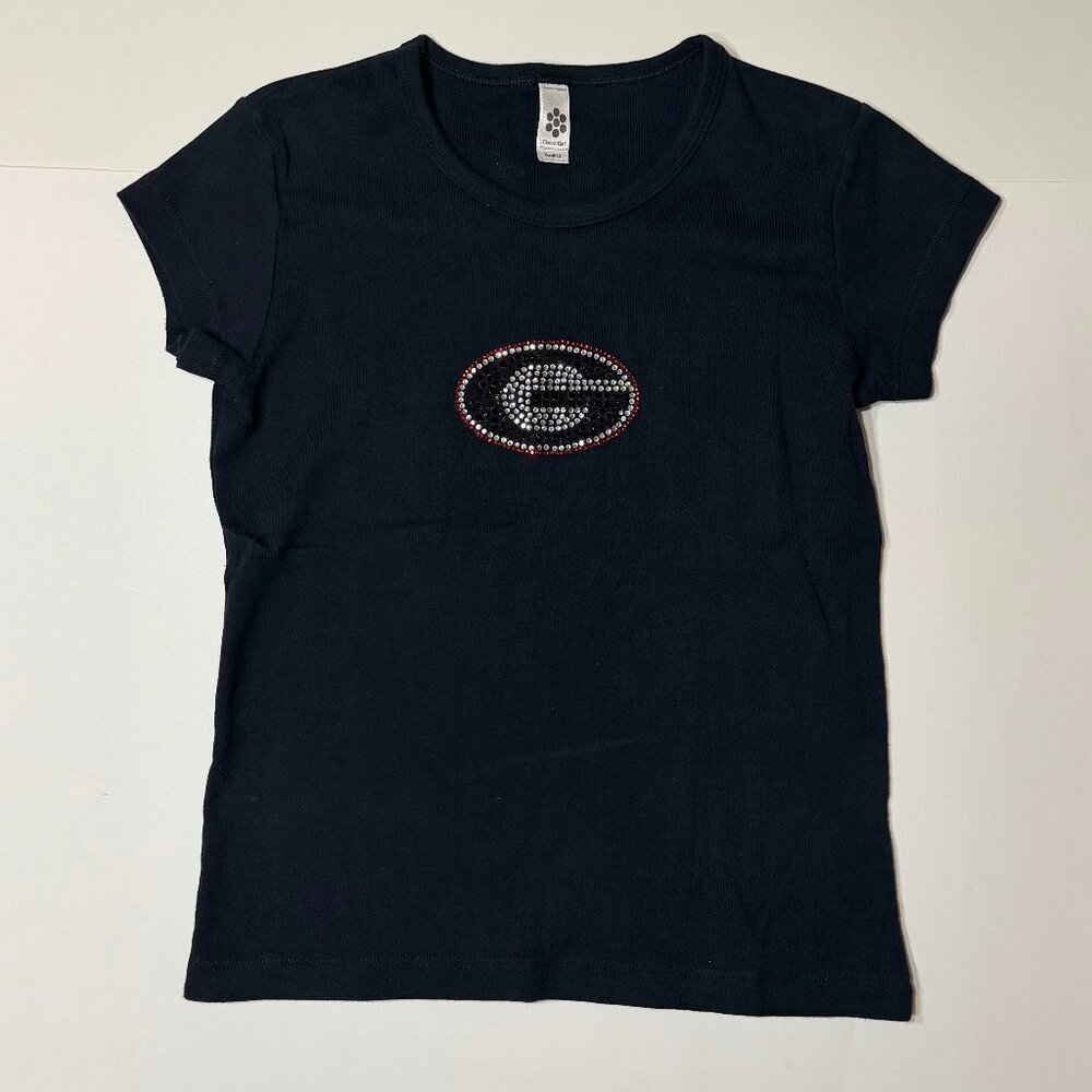UGA University of Georgia Bedazzled Tee Shirt Youth Size 12